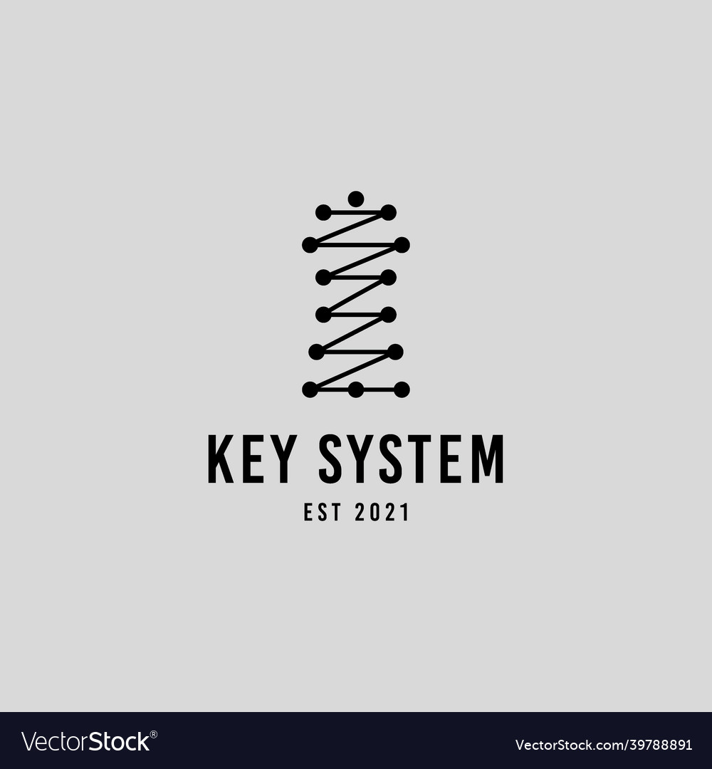 Key hole with line connected logo design