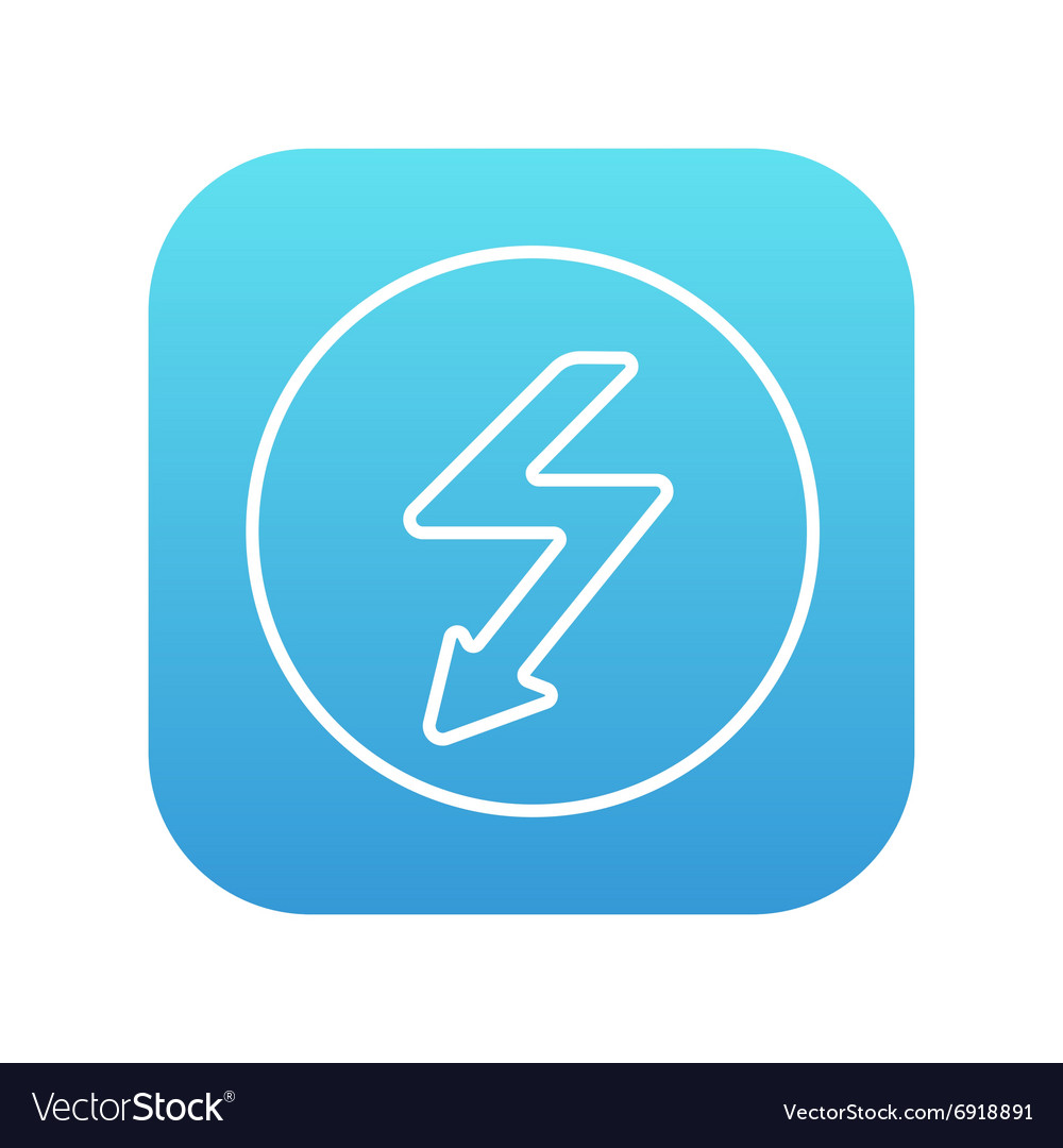 Lightning arrow downward line icon