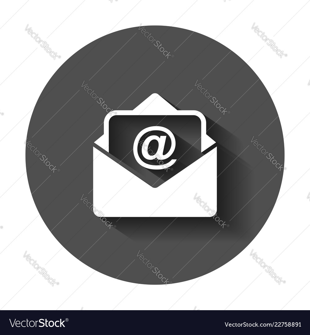 Mail envelope icon in flat style email message vector image Mail envelope icon in flat style email message