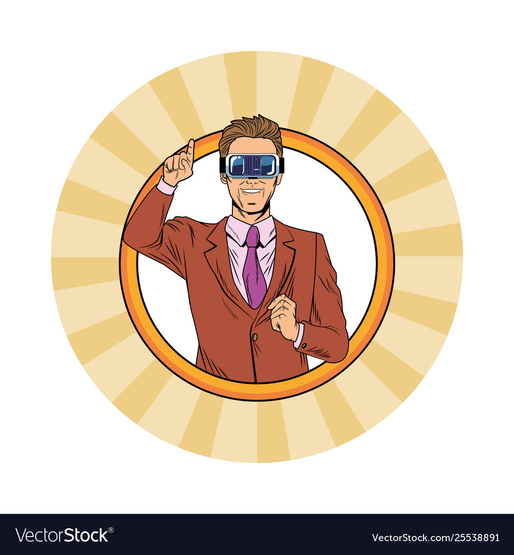 Man with virtual reality headset