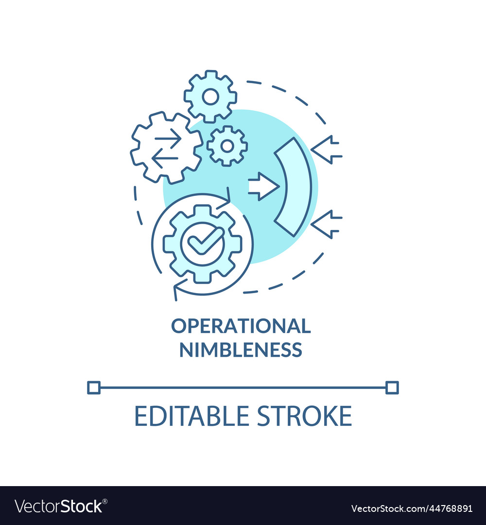 Operational nimbleness turquoise concept icon Vector Image