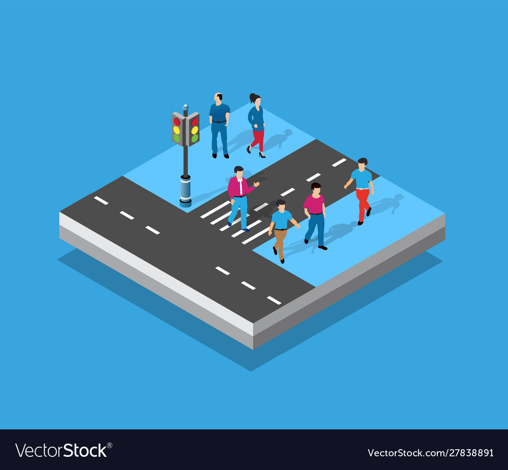 Perspective Isometric View Road From Above Vector Image
