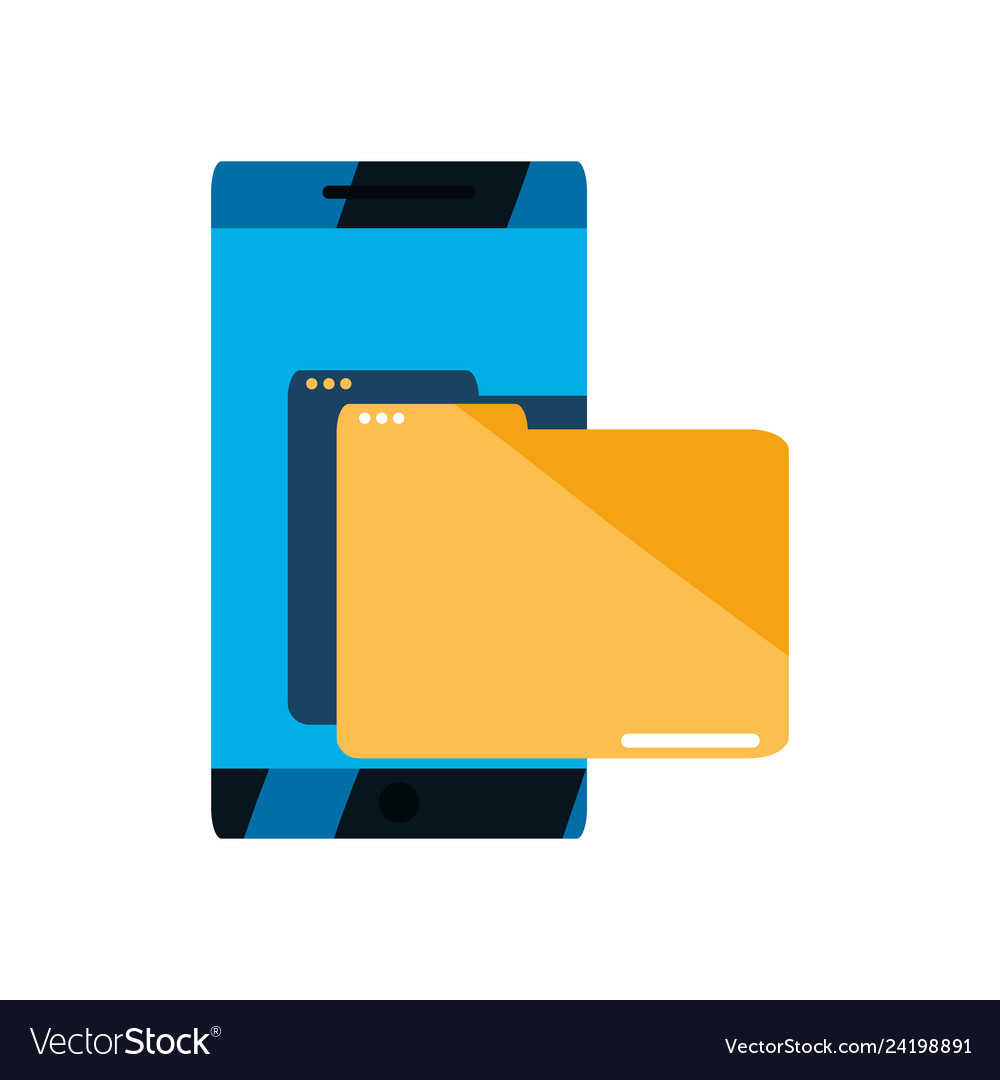 Phone folder file data vector image Phone folder file data