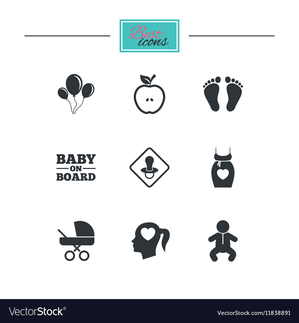 Pregnancy maternity and baby care icons