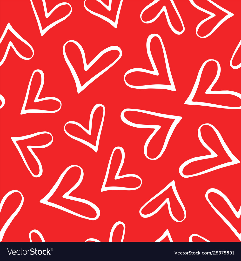 Seamless pattern with red hearts