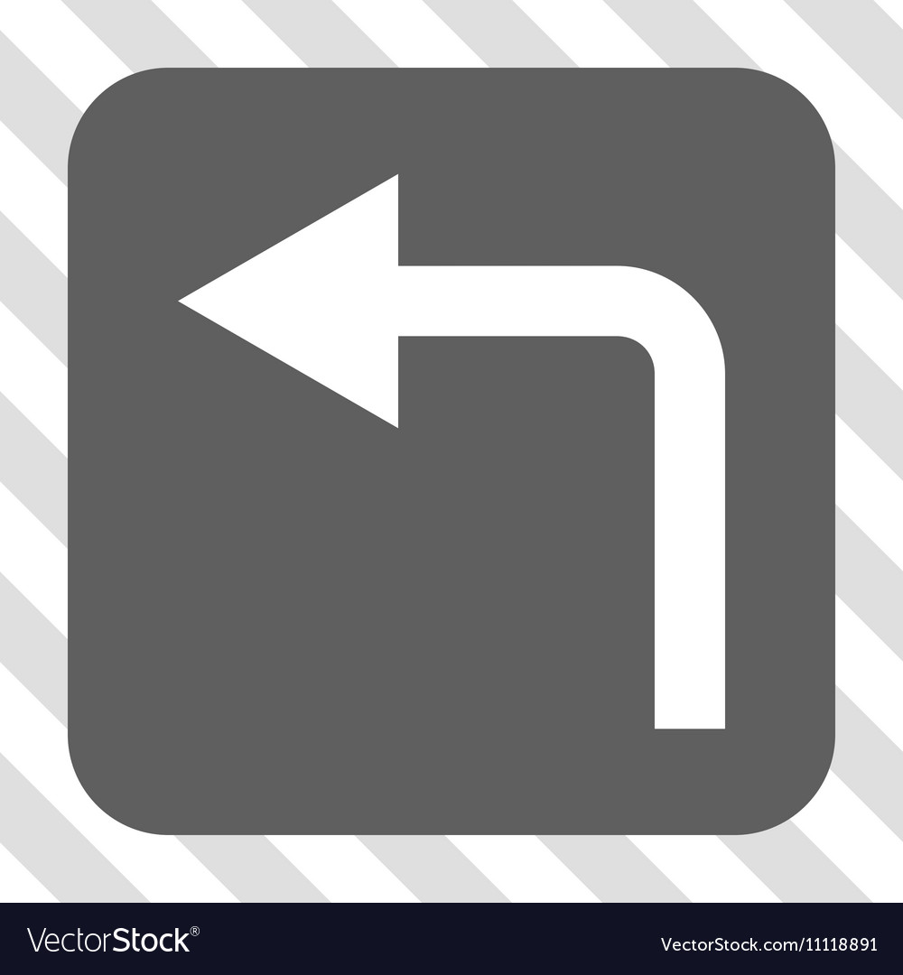 Turn left rounded square button