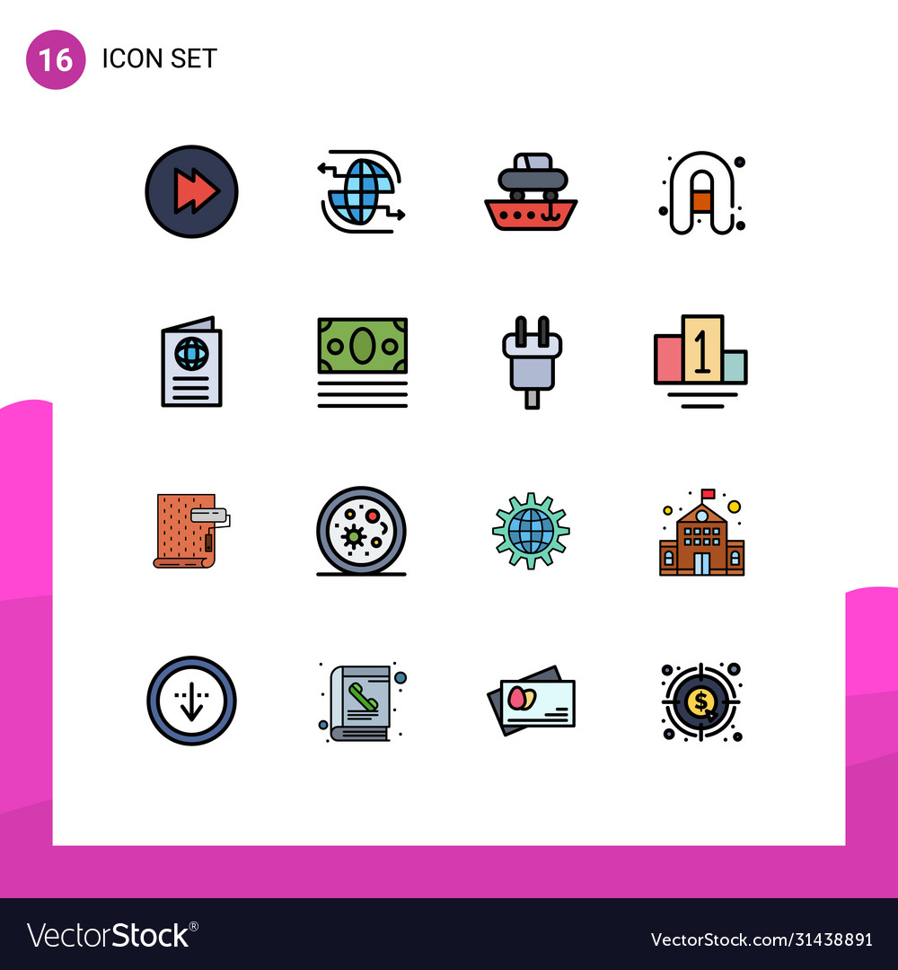User interface pack 16 basic flat color filled