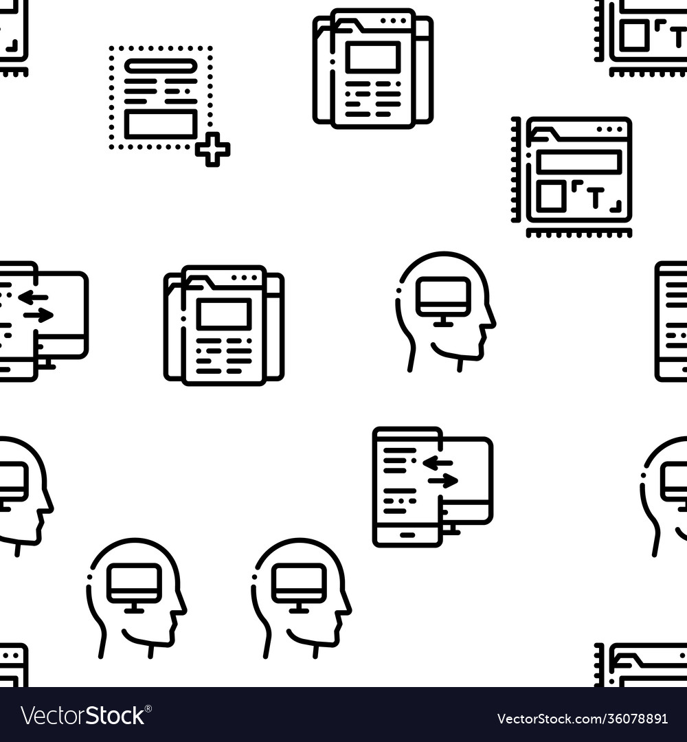 Web design development seamless pattern vector image Web design development seamless pattern