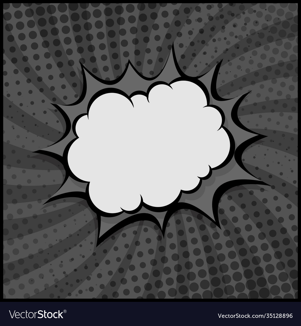 Black and white comic zoom with lines dots Vector Image