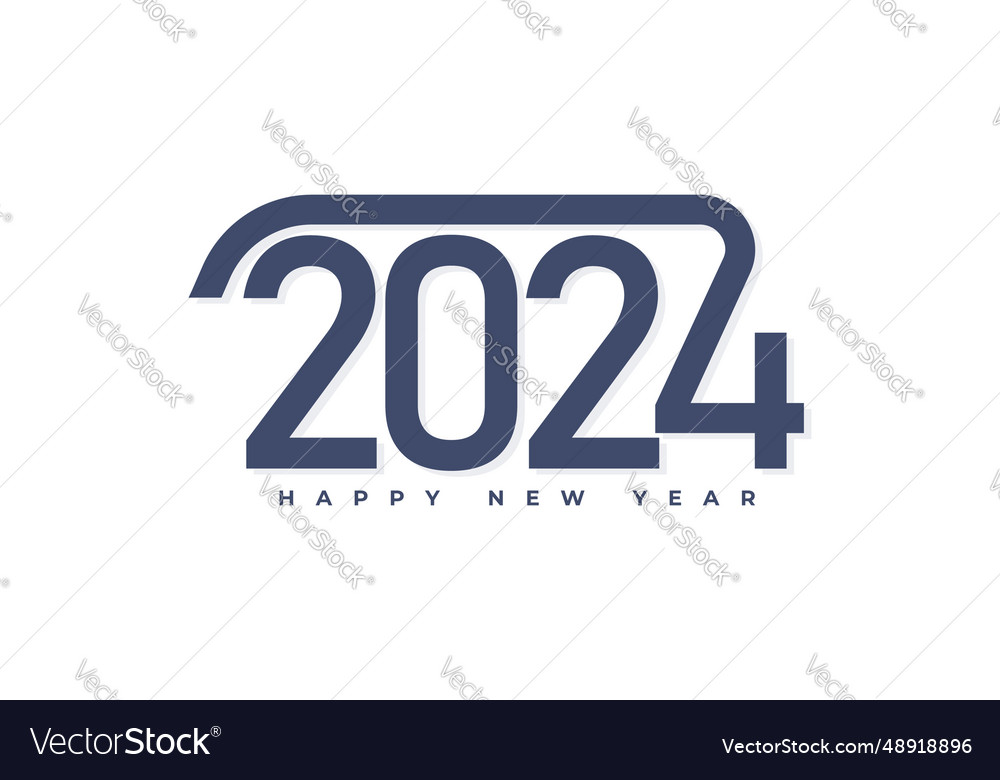 Black trendy 2024 happy new year design Royalty Free Vector