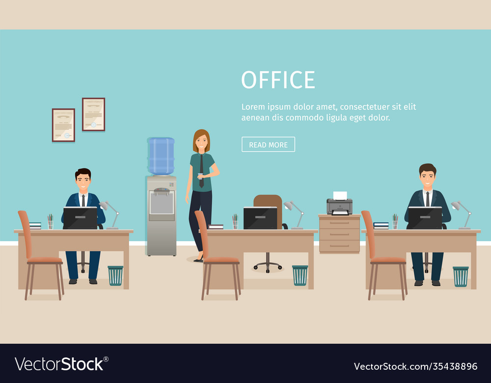 Business banner with simple text and button vector image Business banner with simple text and button