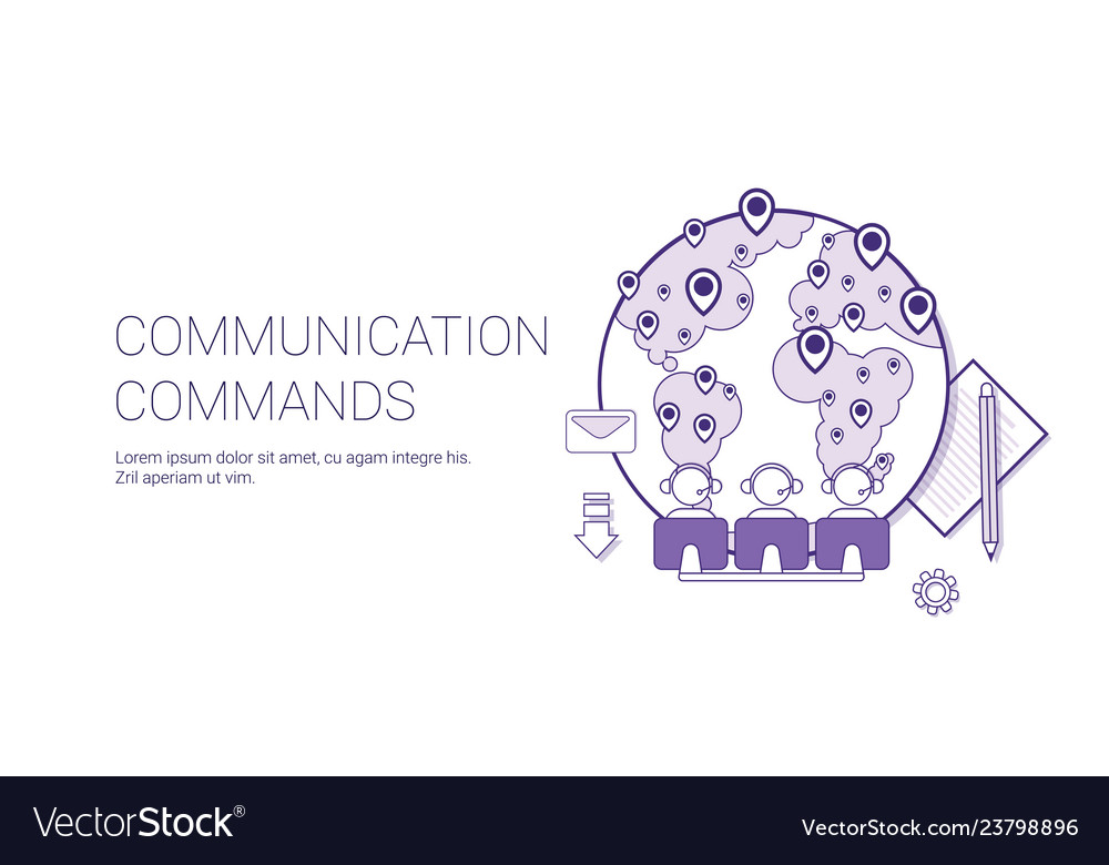 Communication commands global network technology vector image Communication commands global network technology