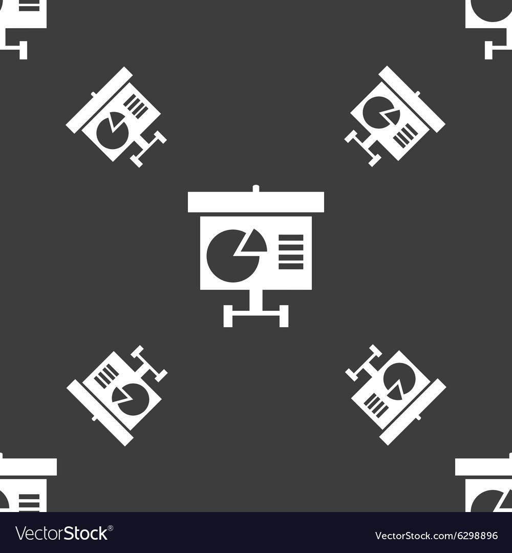 Graph icon sign seamless pattern on a gray