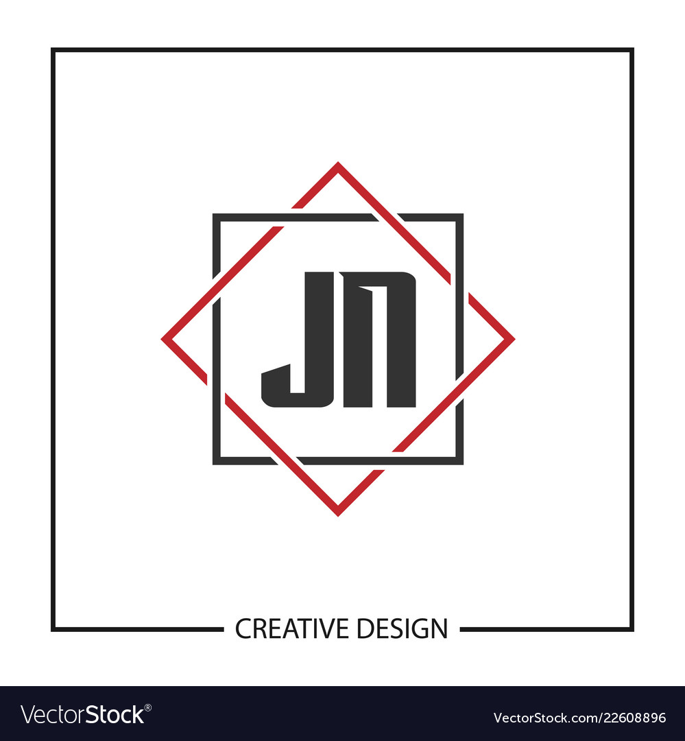 Initial jn letter logo template design Royalty Free Vector