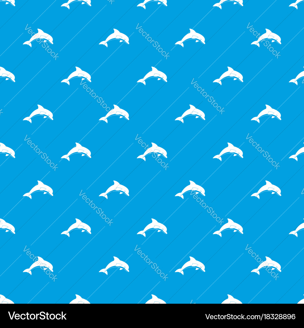 Jumping dolphin pattern seamless blue Royalty Free Vector