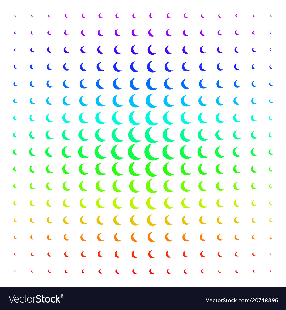 Moon icon halftone spectrum effect