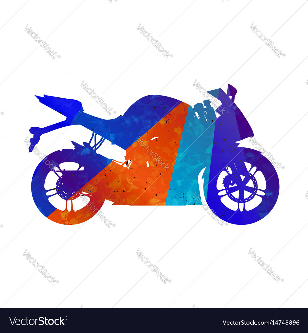 Motorcycle grunge silhouette sport bike