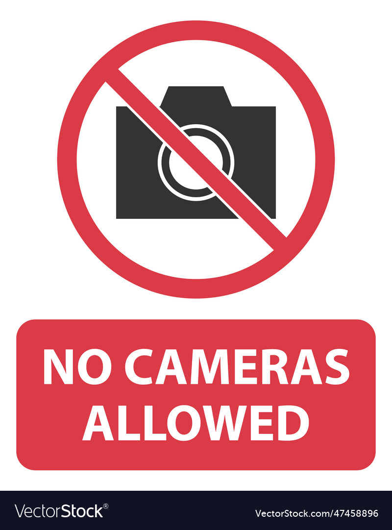 No photography sign cameras allowed Royalty Free Vector