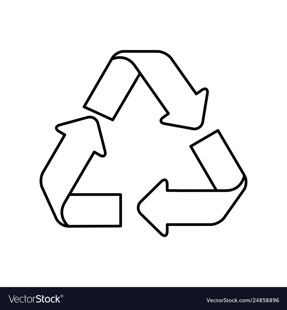 Recycling arrows symbol isolated icon Royalty Free Vector