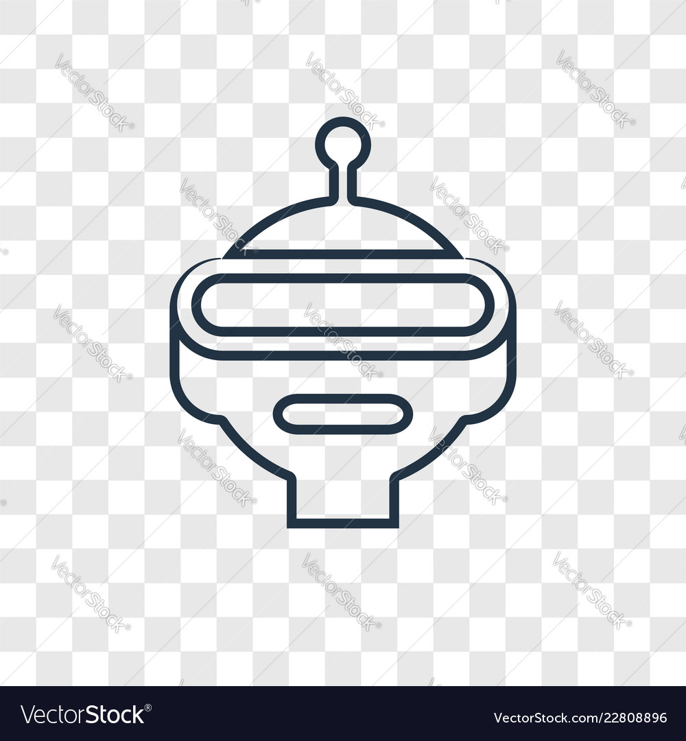 Robot concept linear icon isolated on transparent Vector Image Robot concept linear icon isolated on transparent