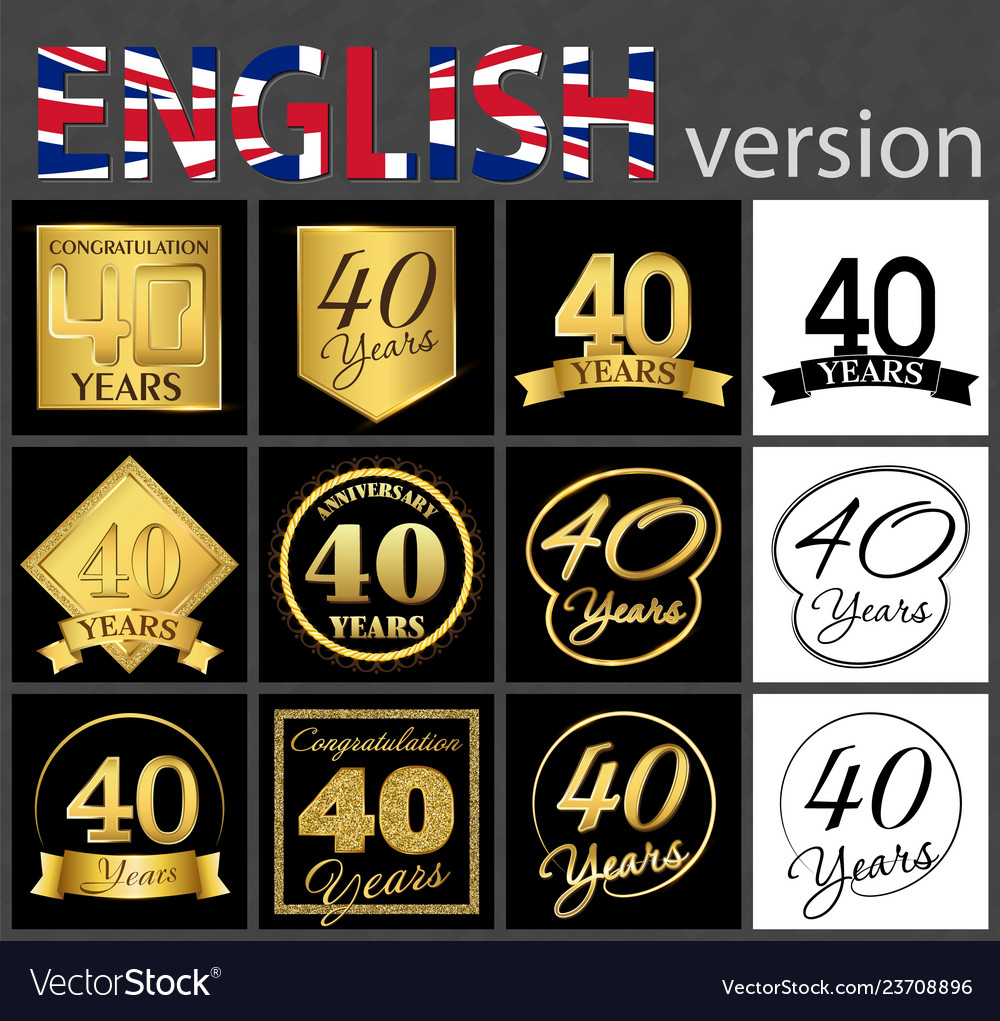 Set of number 40 templates