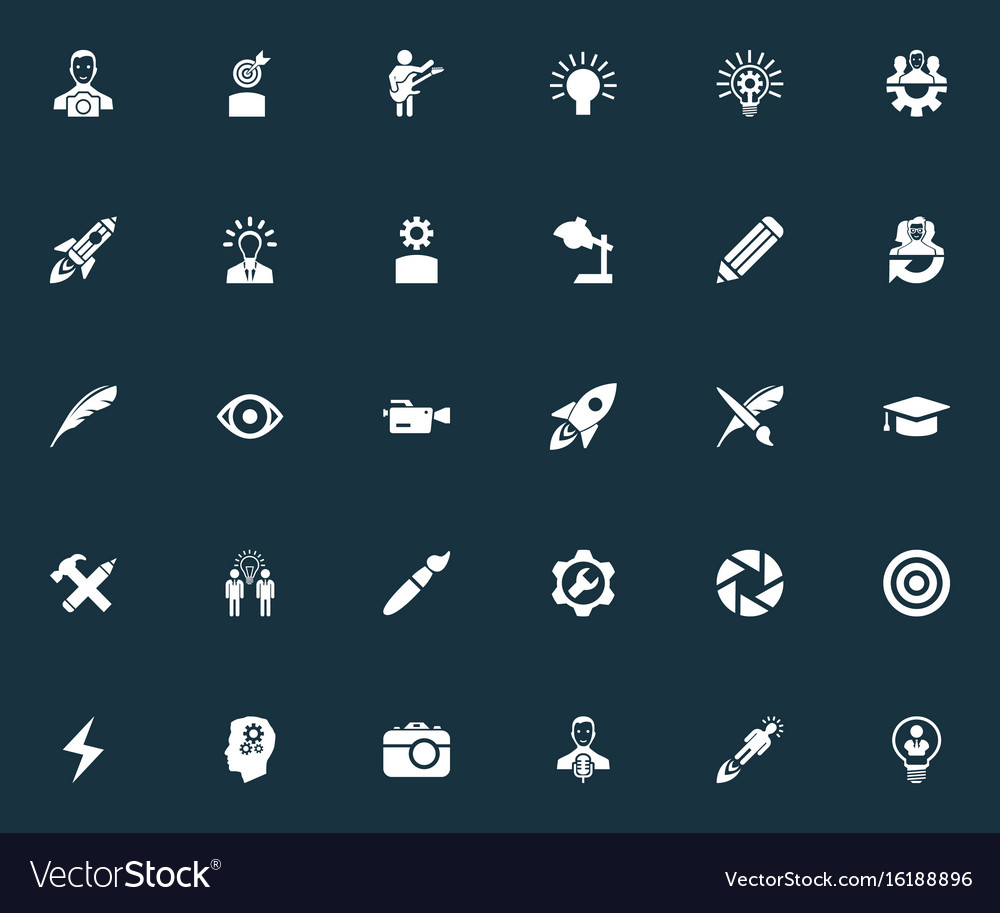 Set of simple visual art icons