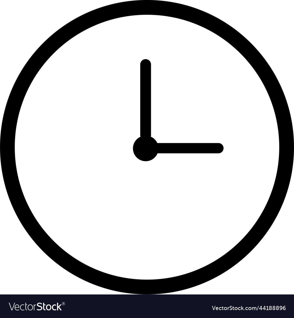 Simple time clock analog icon watch symbol