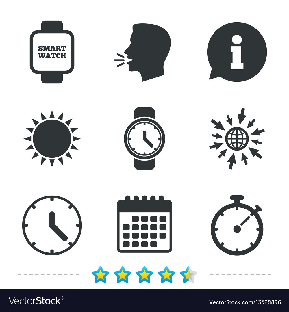 Smart watch mechanical clock time and timer vector image Smart watch mechanical clock time and timer