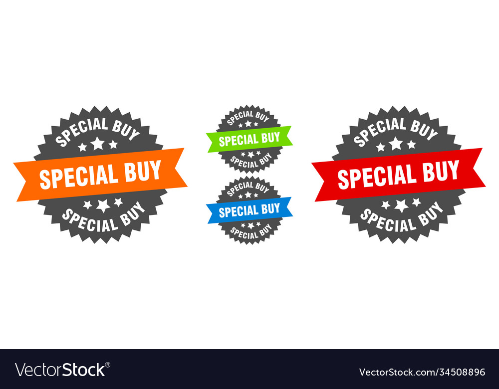 Special buy sign round ribbon label set seal