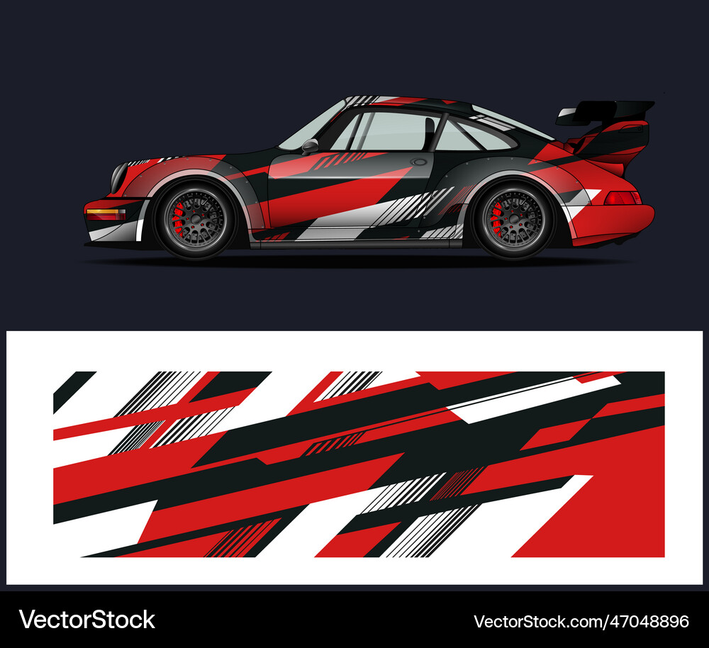 Sports car decal graphic wrap graphics Royalty Free Vector