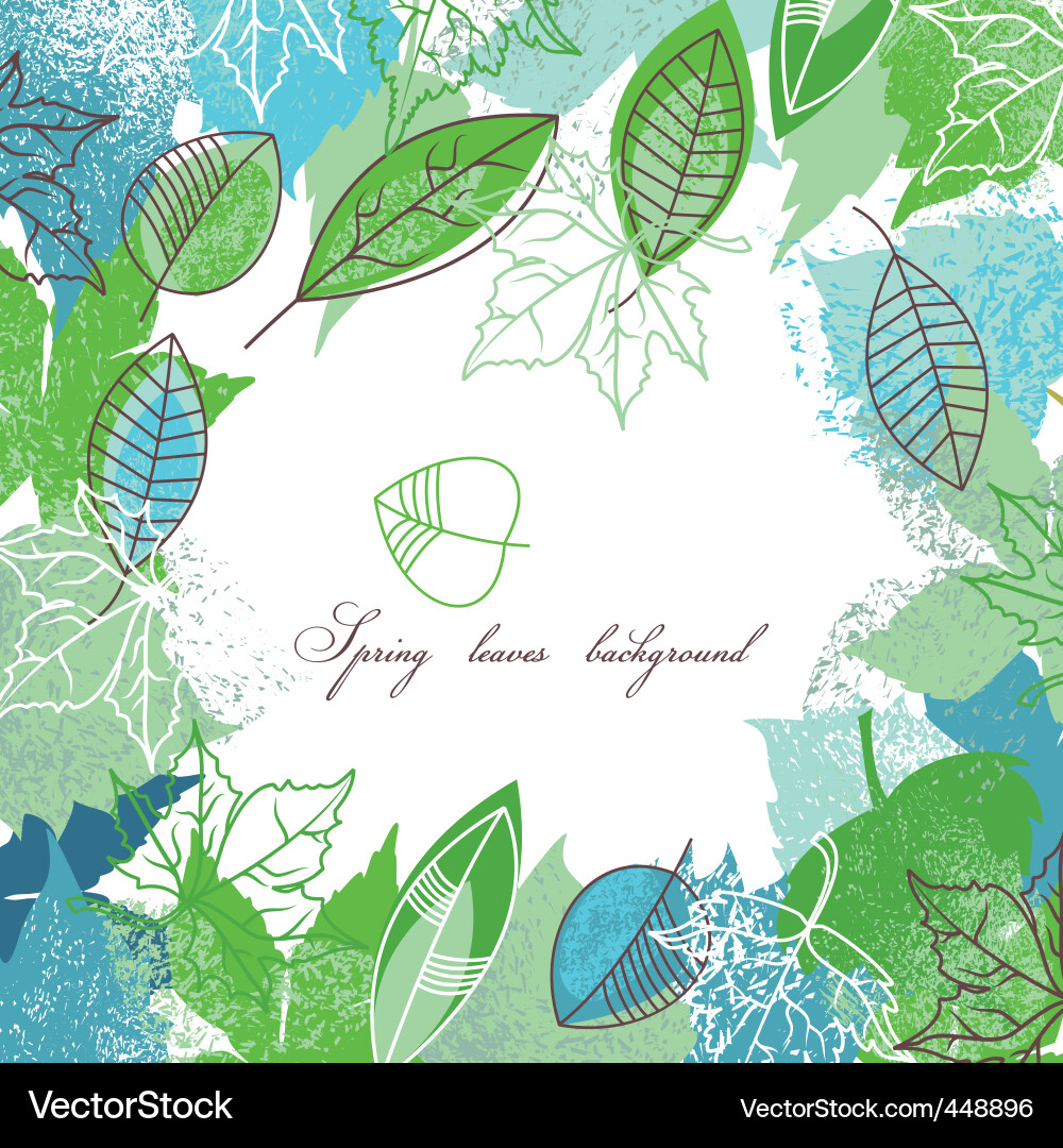 Spring leaves frame Royalty Free Vector Image - VectorStock