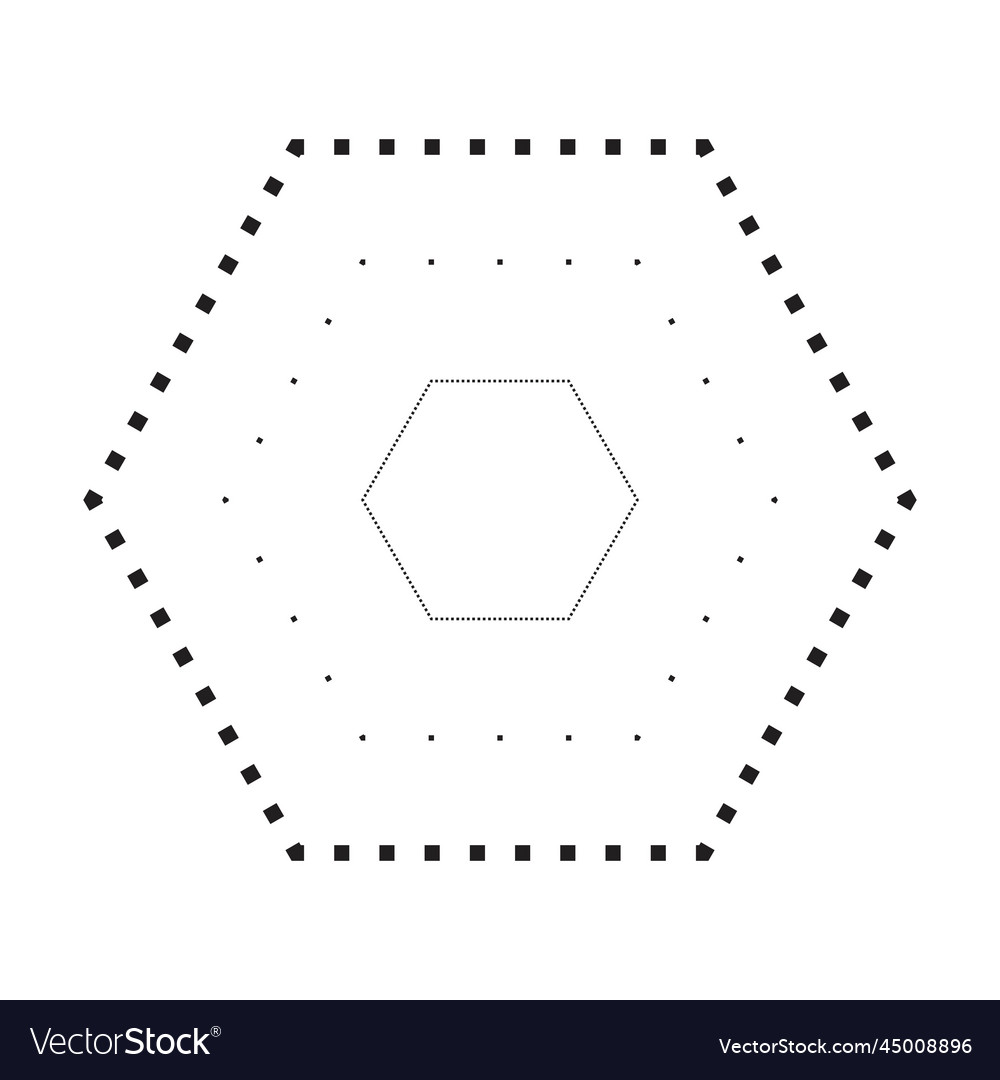Tracing hexagon shape symbol dashed and dotted vector image Tracing hexagon shape symbol dashed and dotted