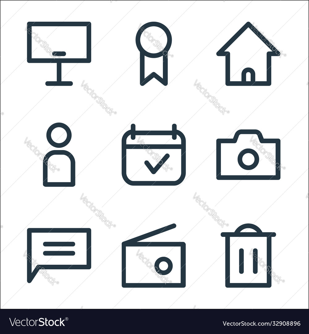 User interface line icons linear set quality vector image User interface line icons linear set quality