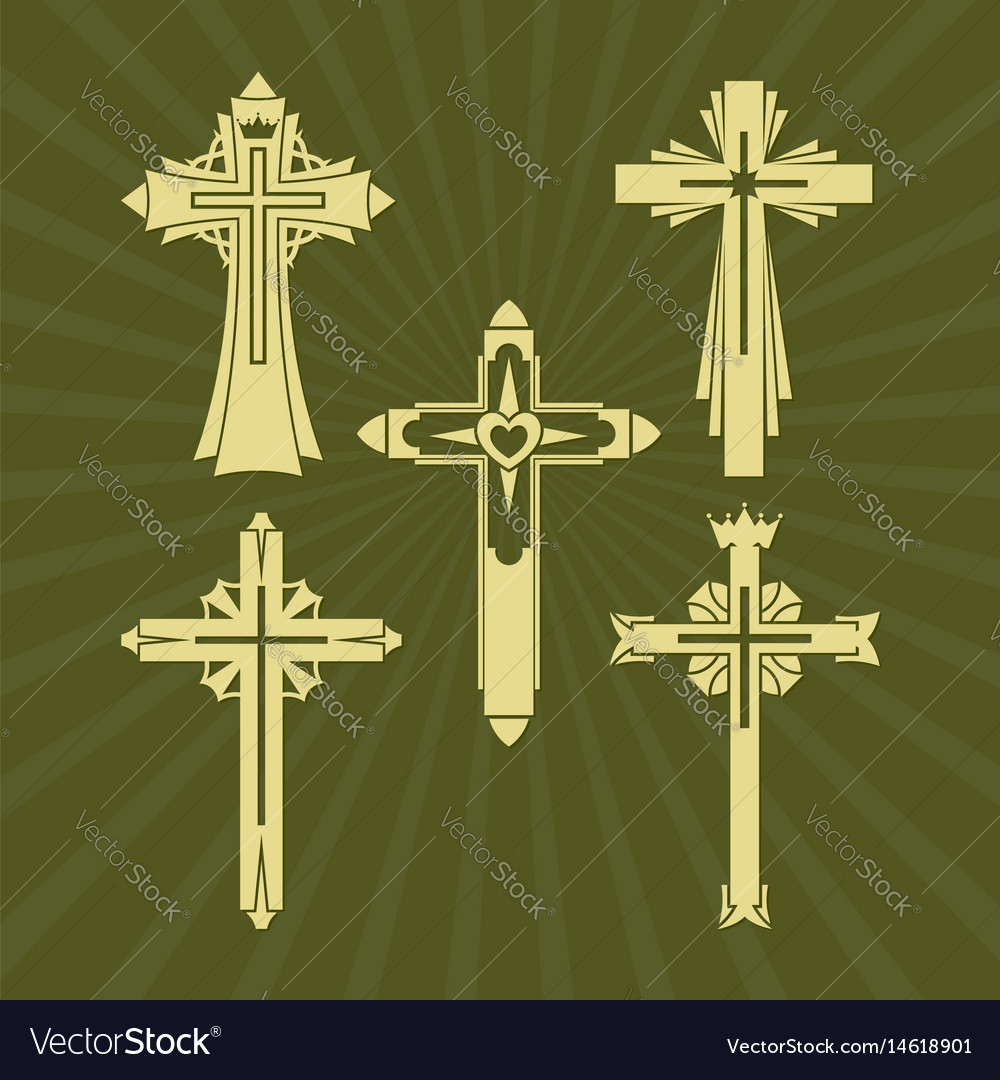 A set of christian crosses Royalty Free Vector Image