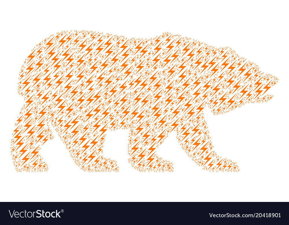 Bear pattern of lightning icons