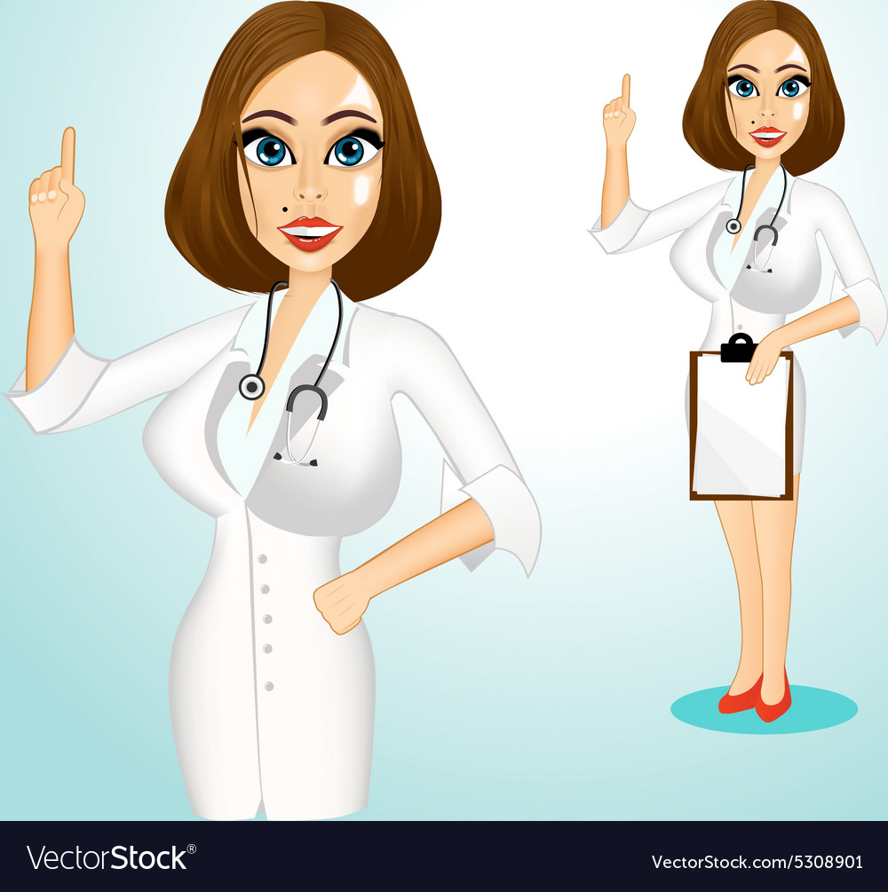 Beautiful Doctor Giving A Thumbs Up Royalty Free Vector