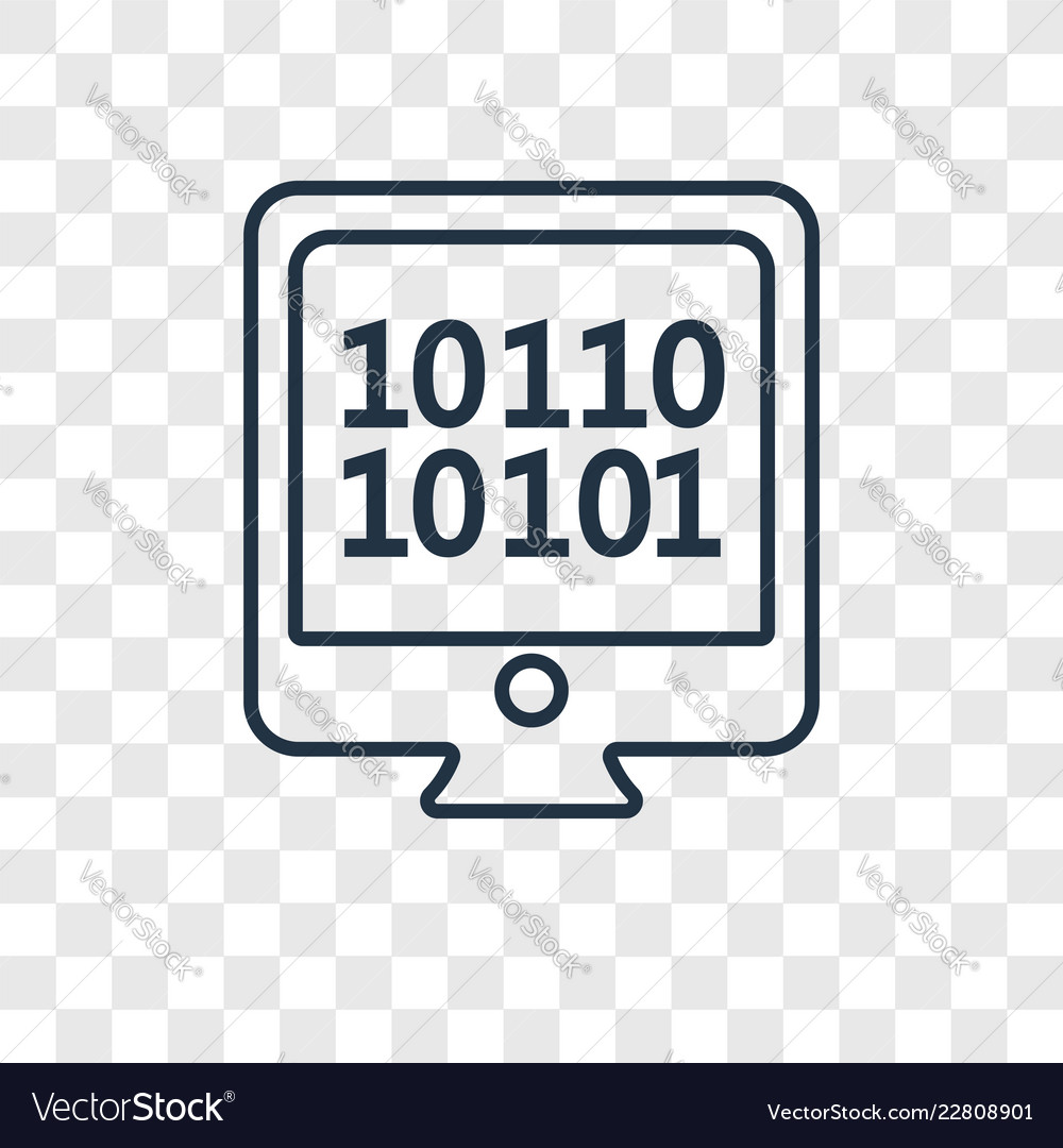 Binary code concept linear icon isolated vector image Binary code concept linear icon isolated