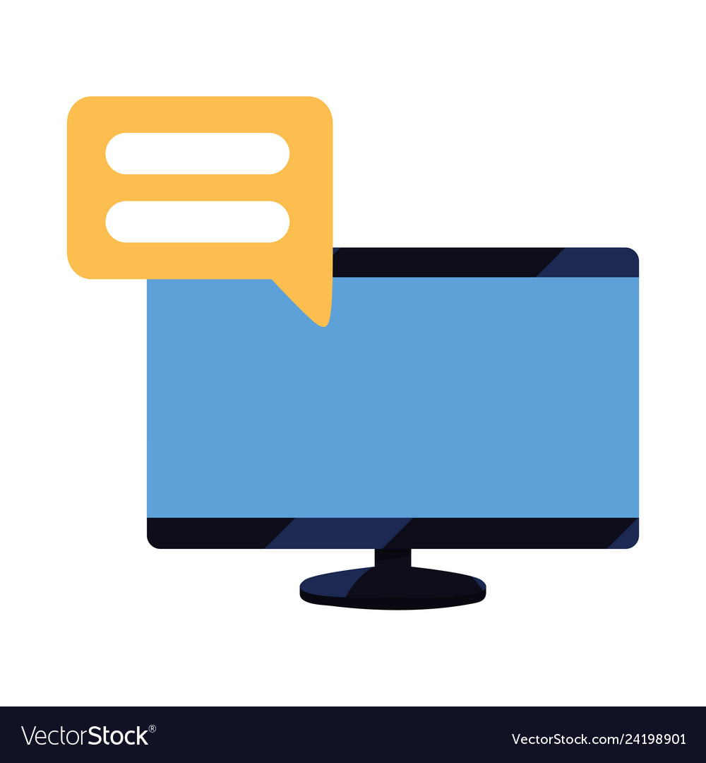 Computer monitor speech bubble