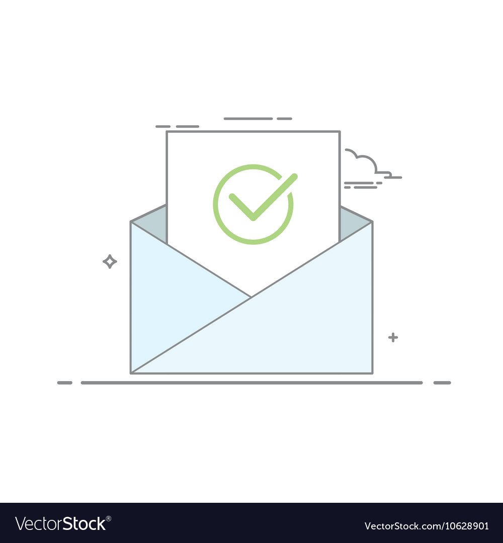 Concept icon open an email with a sheet of paper