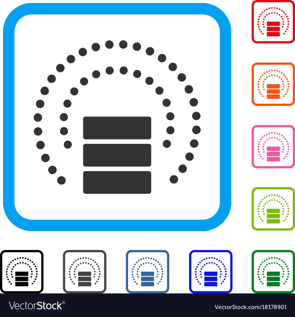 Database sphere shield framed icon
