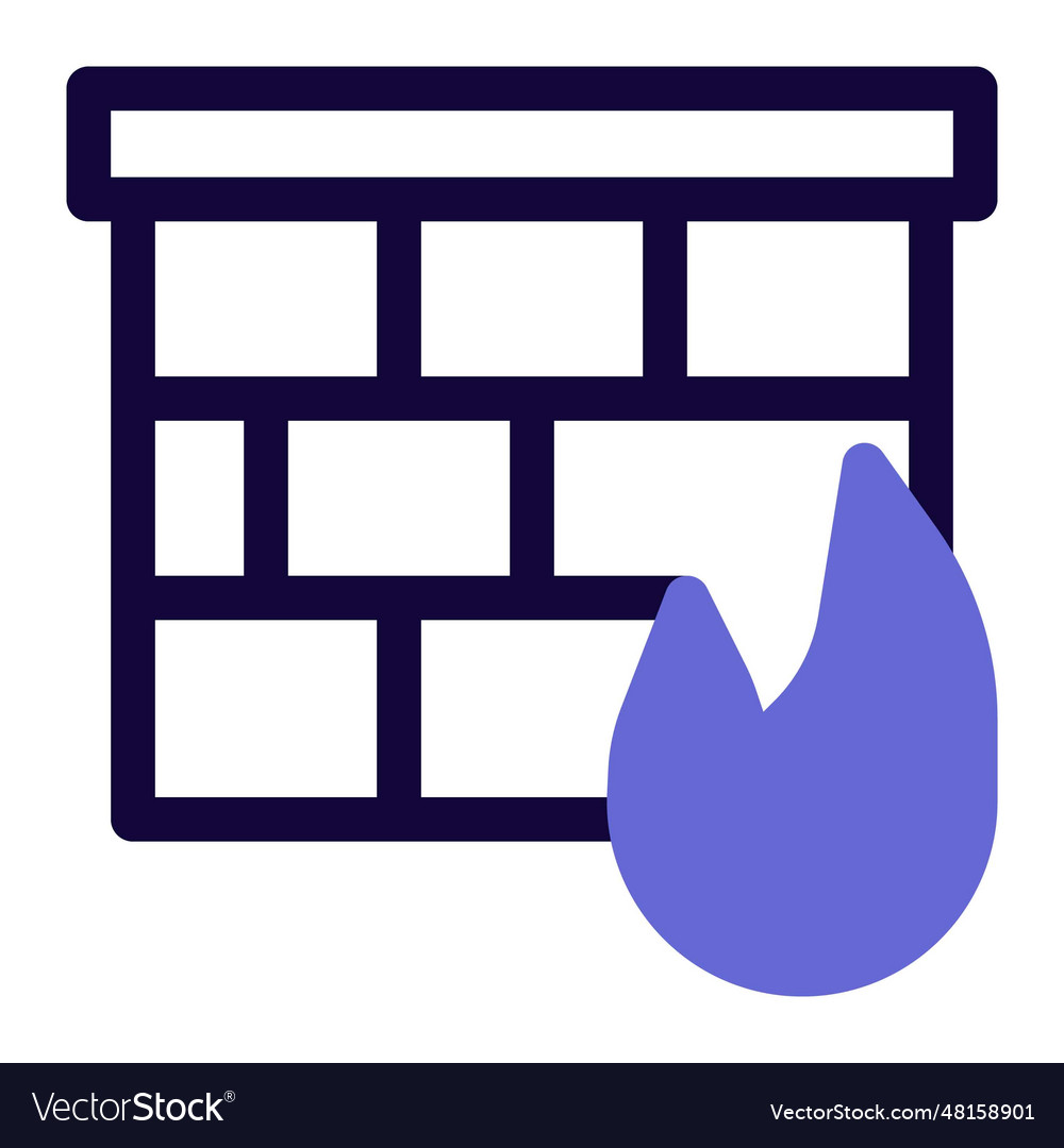 Firewall used to protect the network from attacks Vector Image