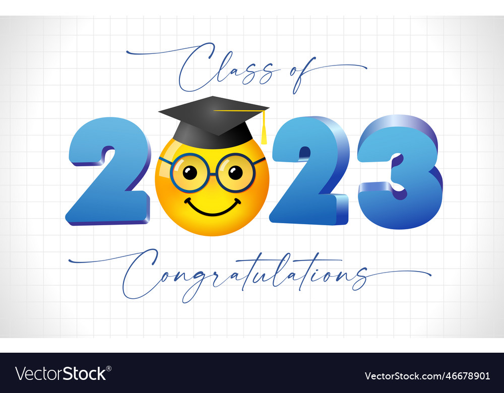 Graduate 2023 emoji 3 d Royalty Free Vector Image