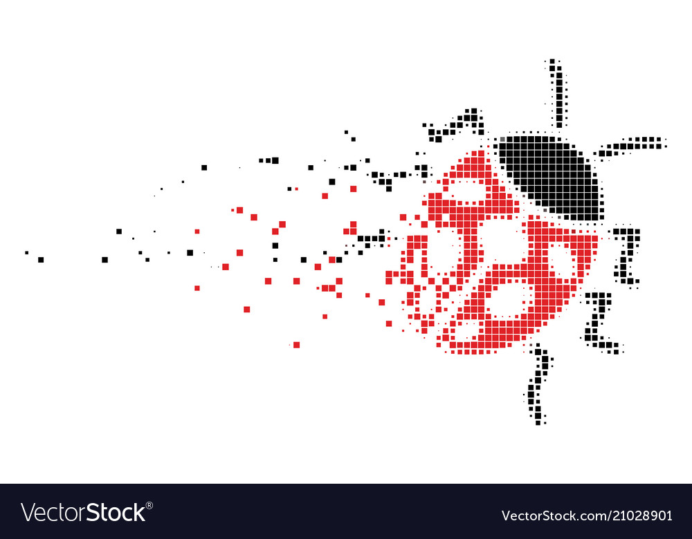 Ladybird bug dissolved pixel icon