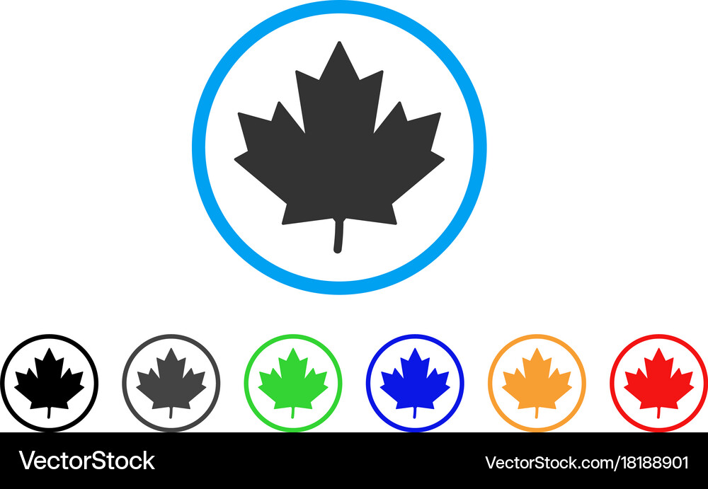 Maple leaf rounded icon Royalty Free Vector Image