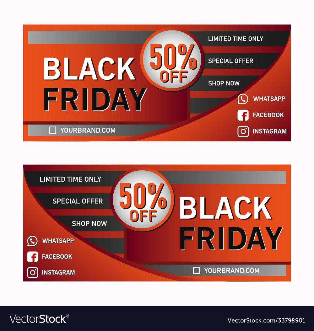 Modern black friday sale coupon banner vector image Modern black friday sale coupon banner