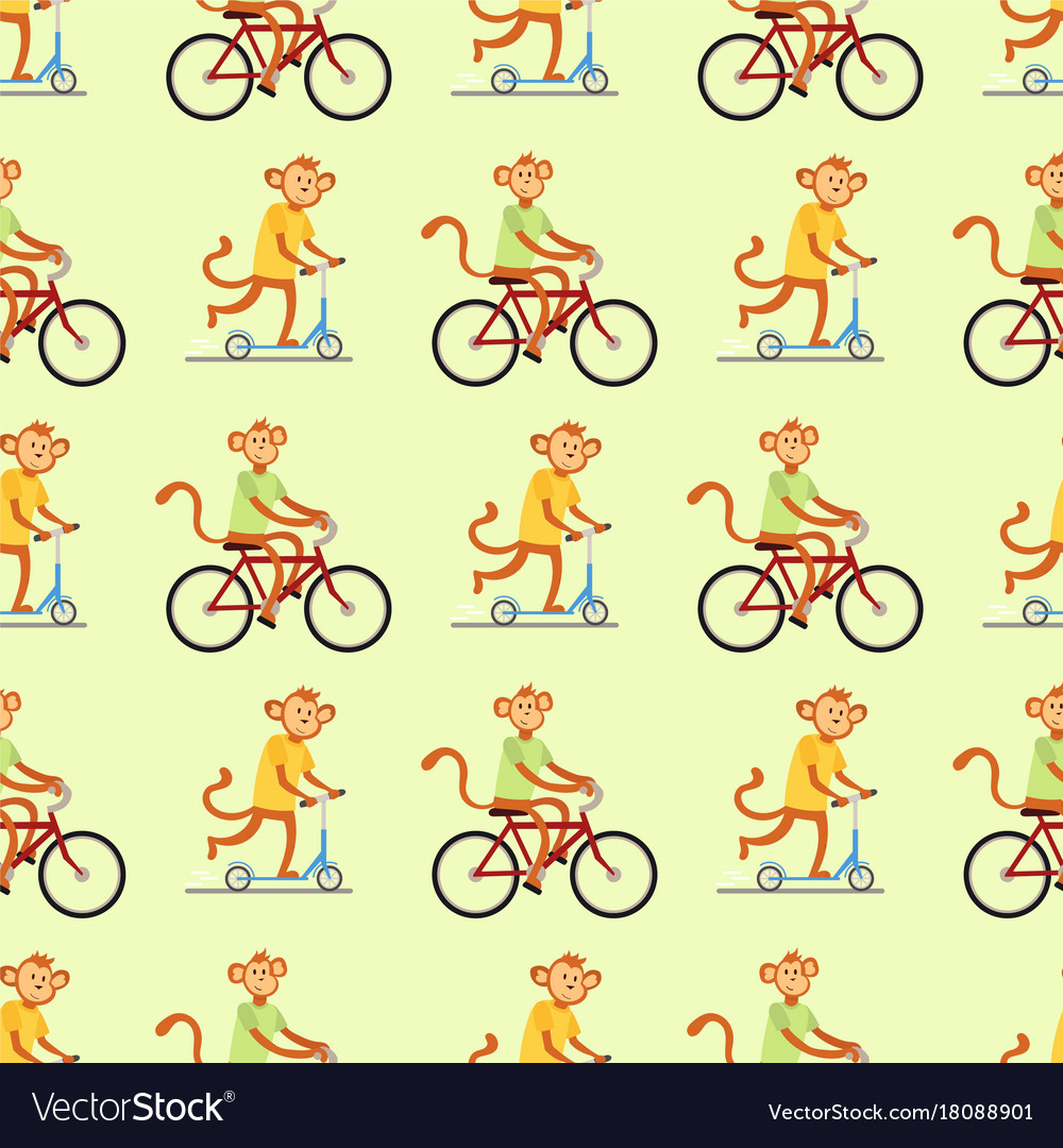 Monkey cartoon suit person background seamless