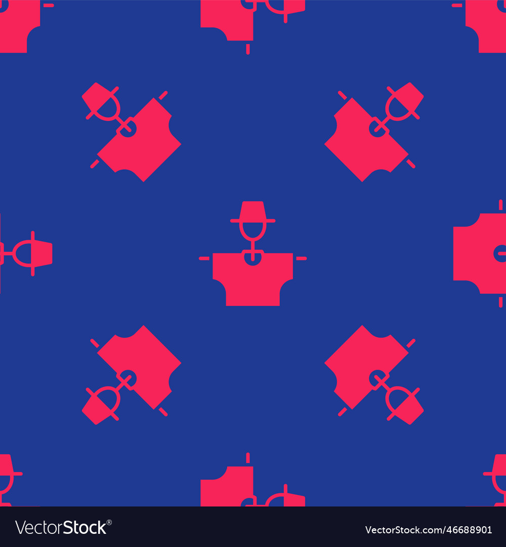 Red scarecrow icon isolated seamless pattern