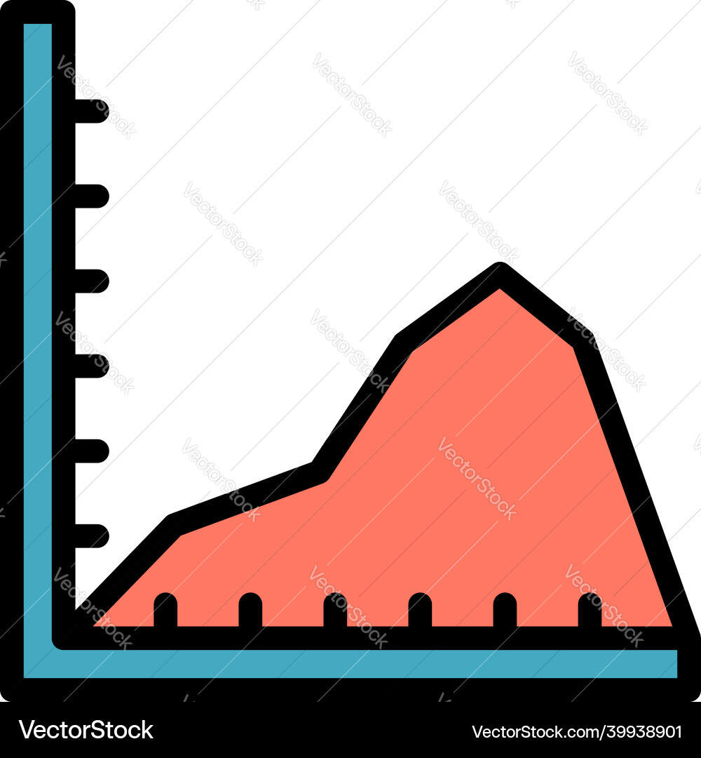 Regression chart icon color outline Royalty Free Vector