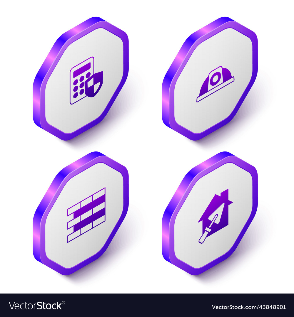 Set isometric security keypad access panel worker vector image Set isometric security keypad access panel worker