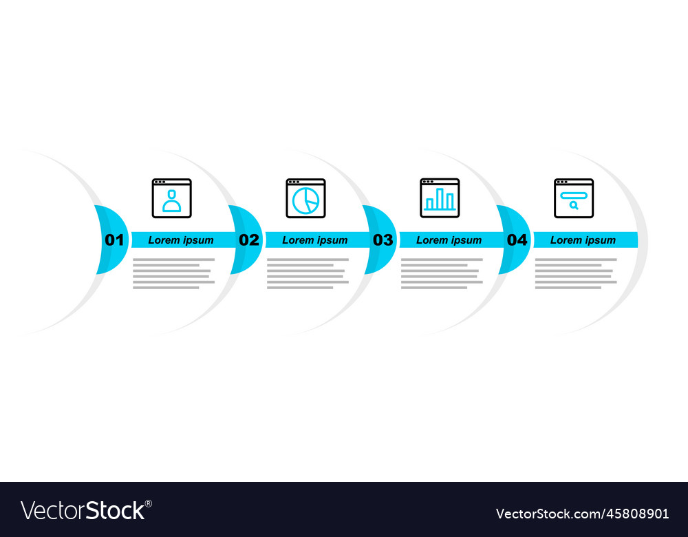 Set line search engine graph chart infographic vector image Set line search engine graph chart infographic